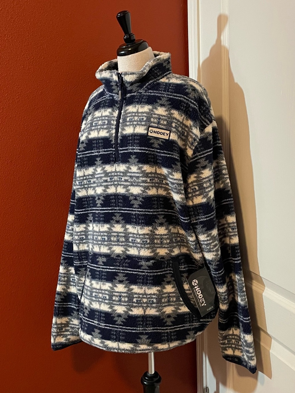 Hooey Men’s NWT 1/4 Zip Western Aztec Lightweight Bear Fleece Pullover Sweater